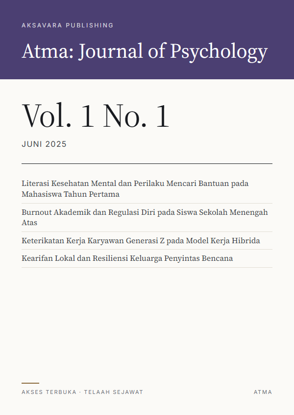 Sampul Atma: Journal of Psychology Vol. 1 No. 1